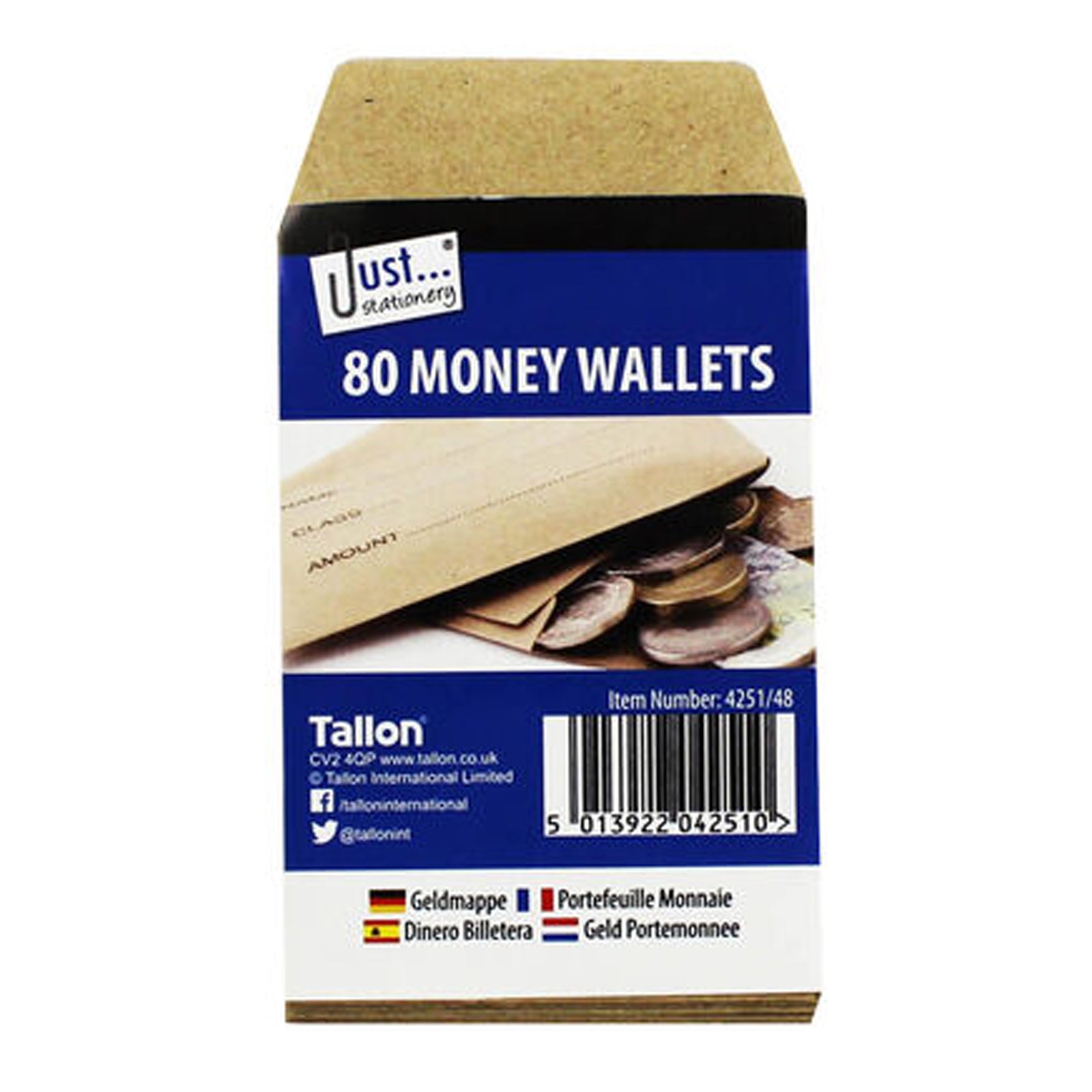 Just Stationery Brown Money Envelopes 80 Pack Yorkshire Trading Company