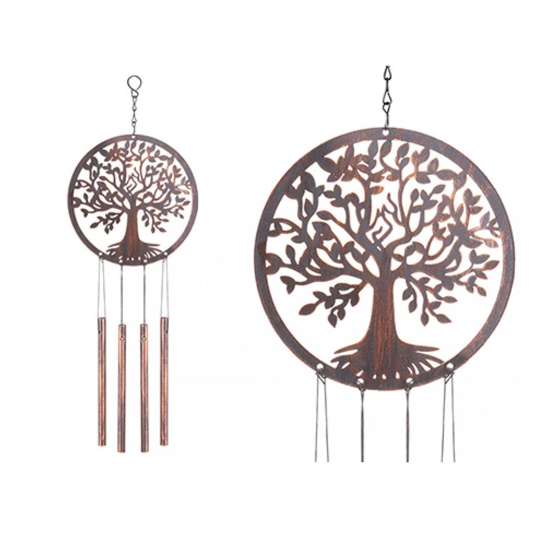 Bronze Effect Metal Tree Of Life Windchime 55.5cm