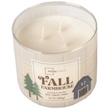 Load image into Gallery viewer, Mainstays Fall Farmhouse 3 Wick Scented Candle 14oz
