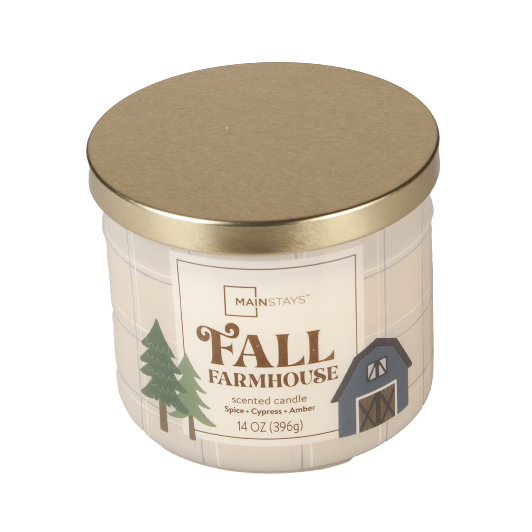 Mainstays Fall Farmhouse 3 Wick Scented Candle 14oz