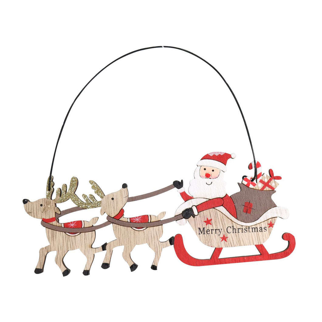 Festive Magic Hanging Santa Sleigh Sign