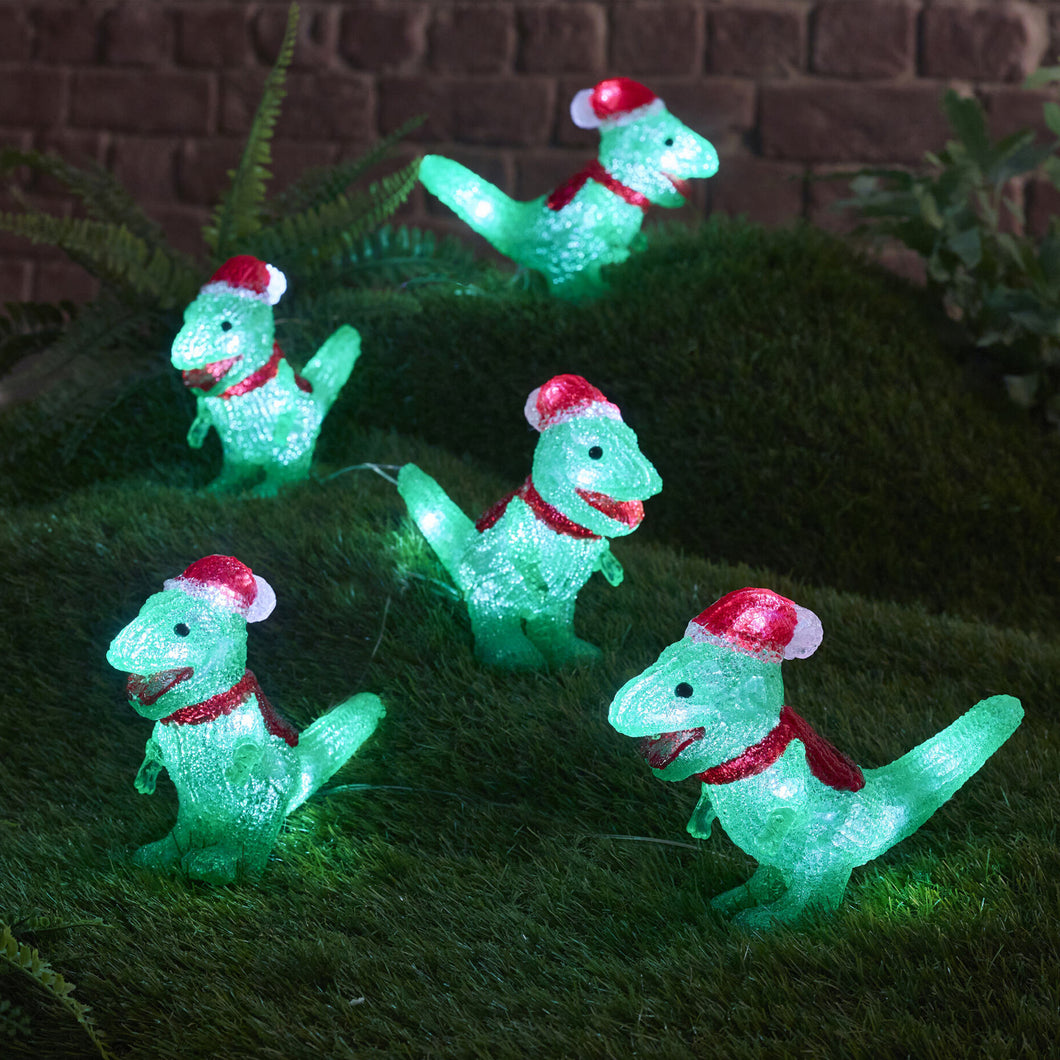 Three Kings Set of 5 Dinosaur Christmas Lights