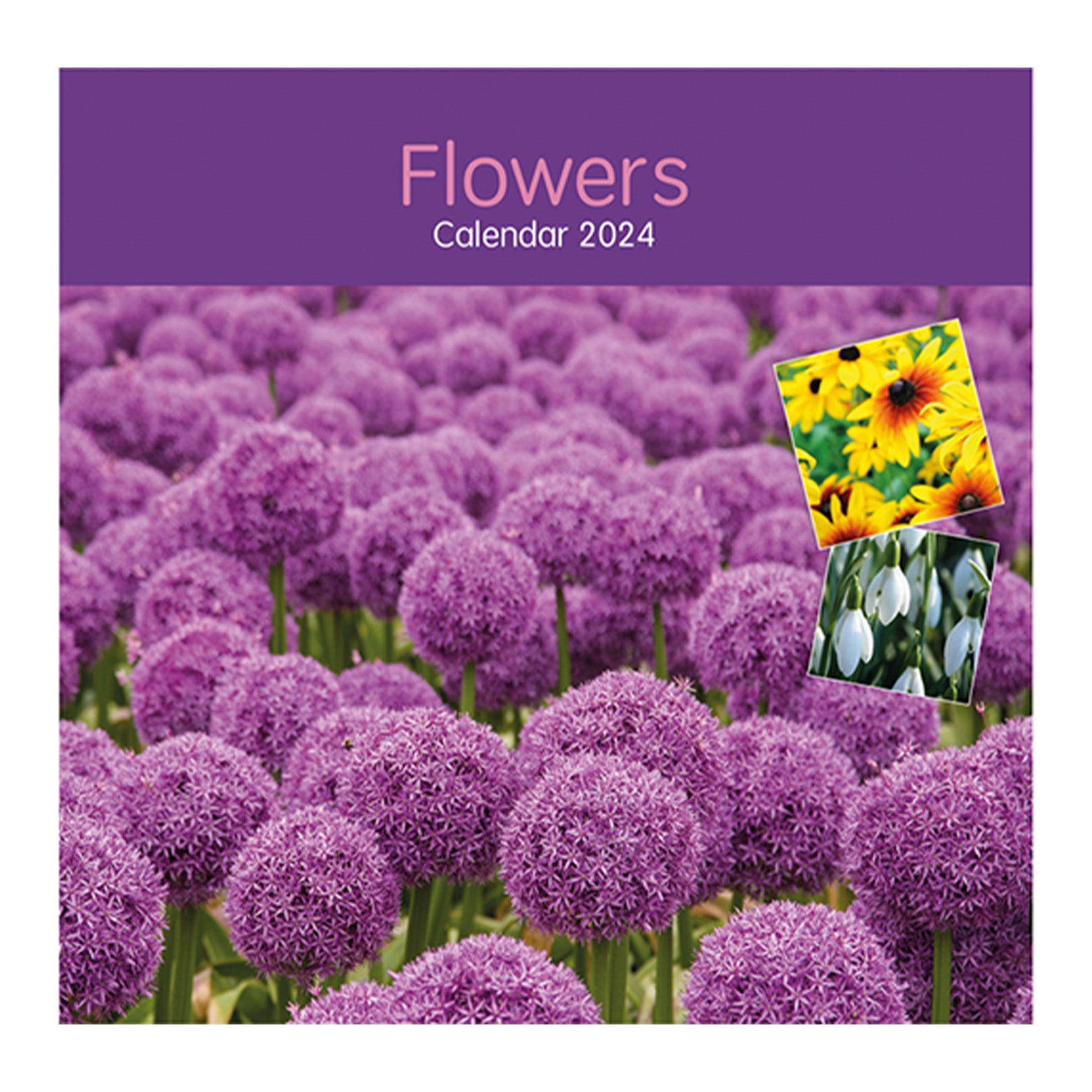 2024 Month To View Flowers Square Calendar 44 x 23 cm Assorted