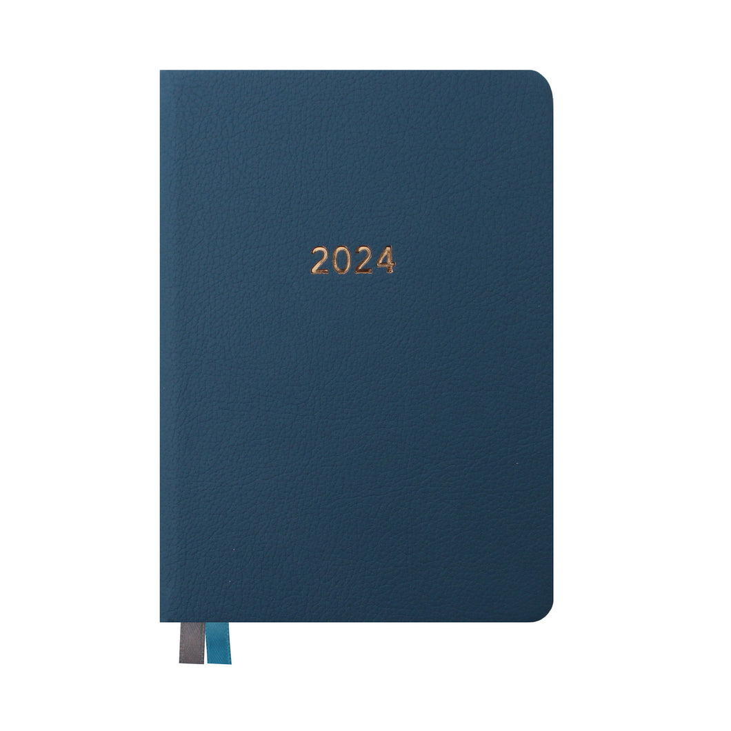 Tallon 2024 A6 Day to View Blue Leatherette Diary