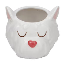 Load image into Gallery viewer, Puckator Westie Dog Head Shaped Ceramic Indoor Planter
