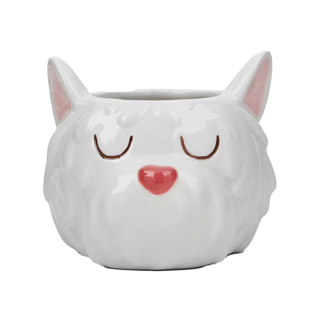 Puckator Westie Dog Head Shaped Ceramic Indoor Planter