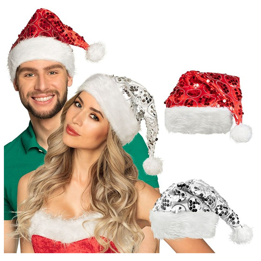 Santa Hat With Sequined Circles Assorted – Yorkshire Trading Company