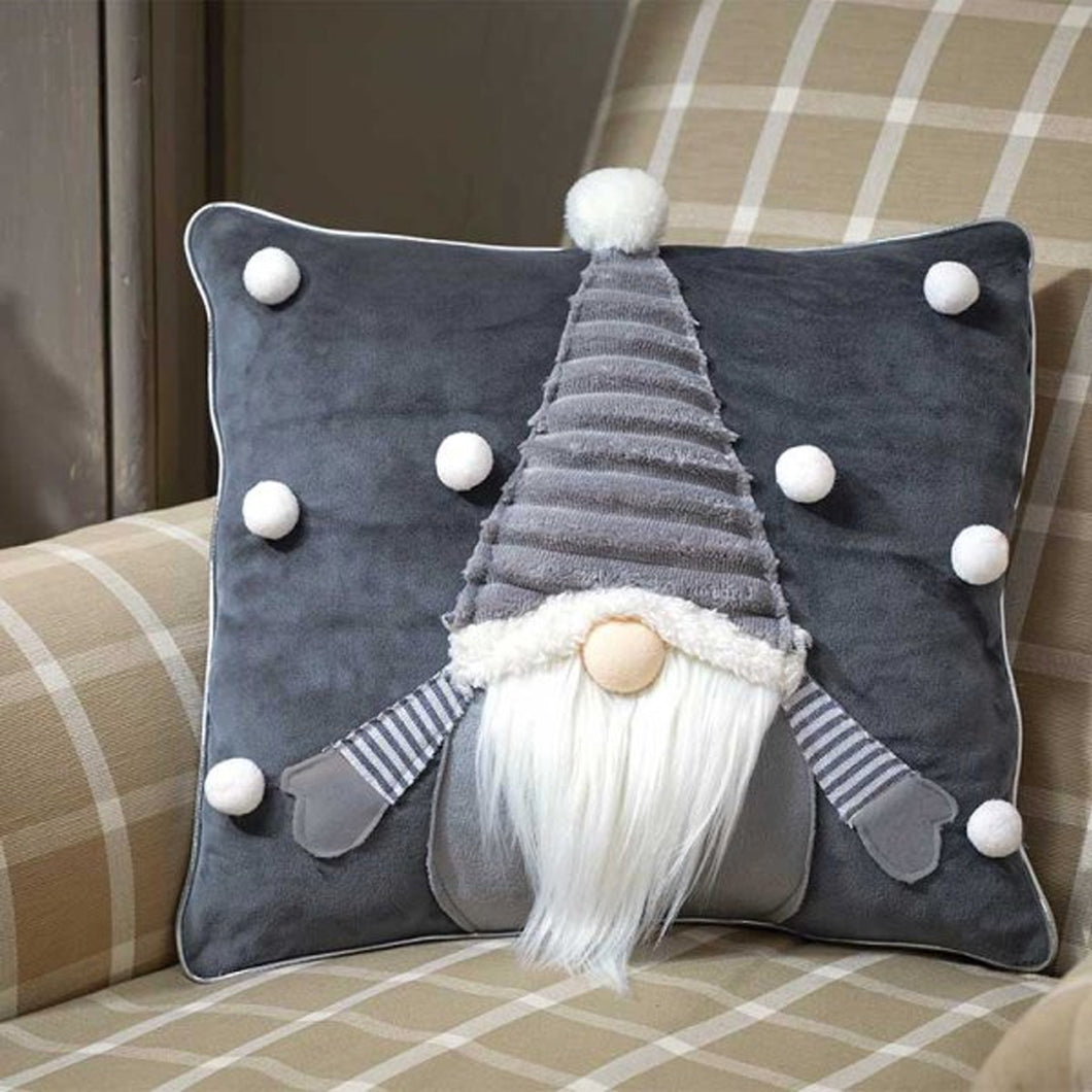 Three Kings Grey Gonk Christmas Cushion 33cm