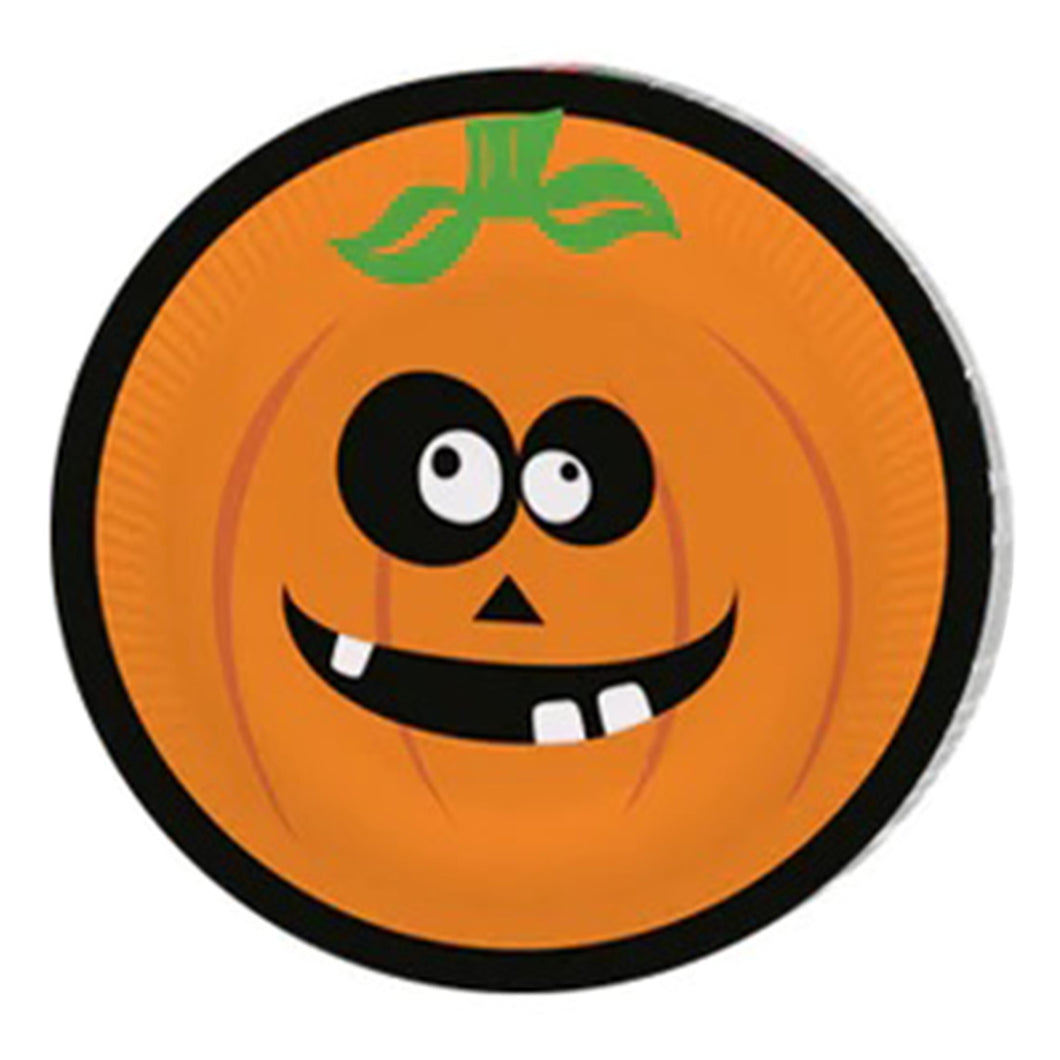 Halloween Party Pumpkin Paper Plates 12 Pack