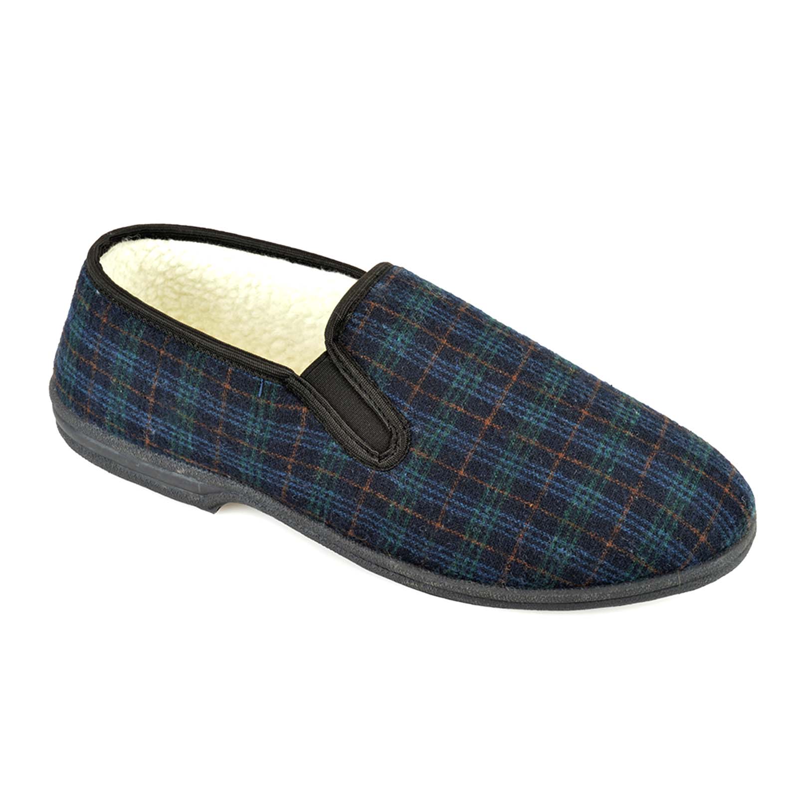 Men's Blue Check Slippers – Yorkshire Trading Company