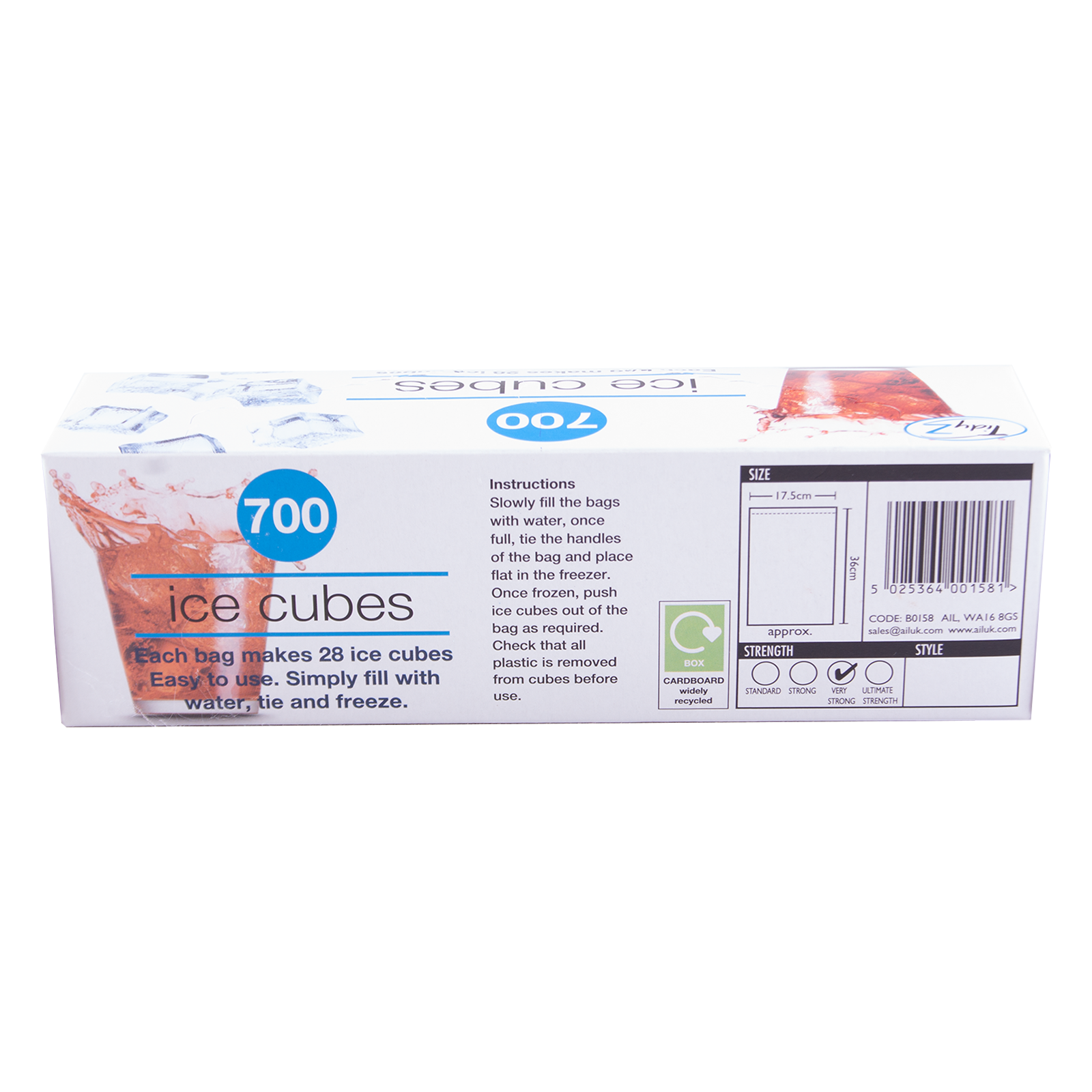 Ice Cube Freezer Bags 30 Bags Makes 840 Ice Cubes 28 Cubes Per Bag  5053249233246