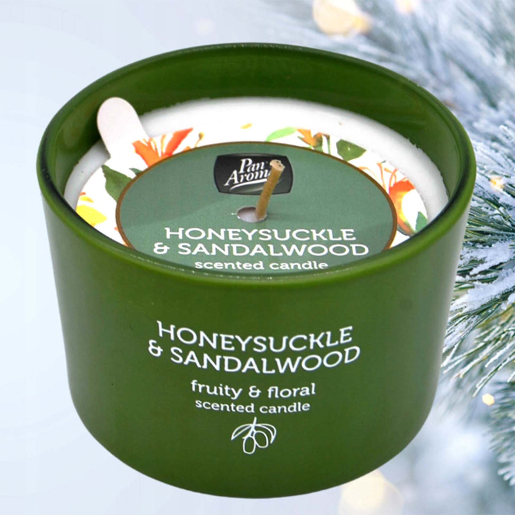 Honeysuckle and sandalwood scented candle