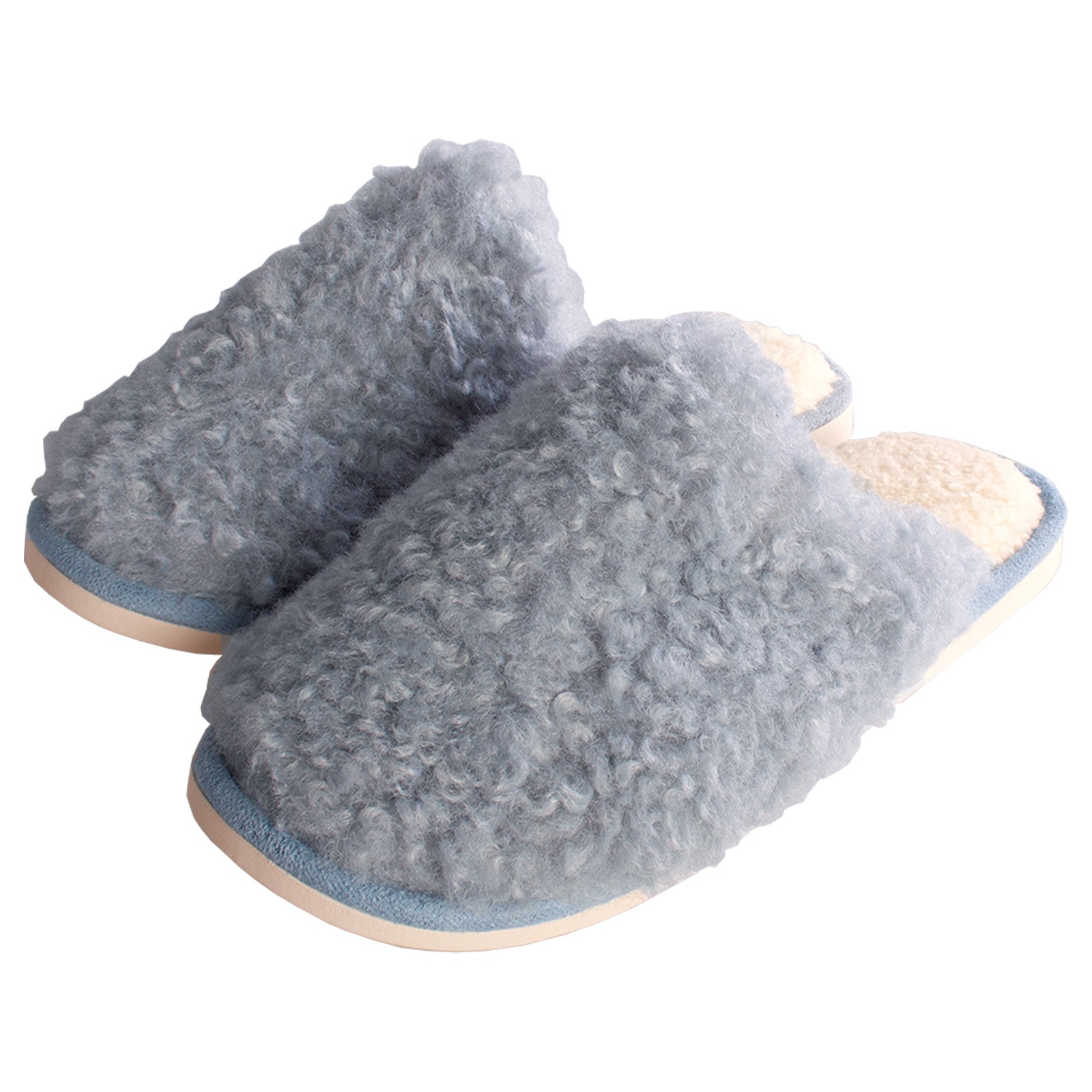 Ladies Blue Teddy Fleece Mules – Yorkshire Trading Company