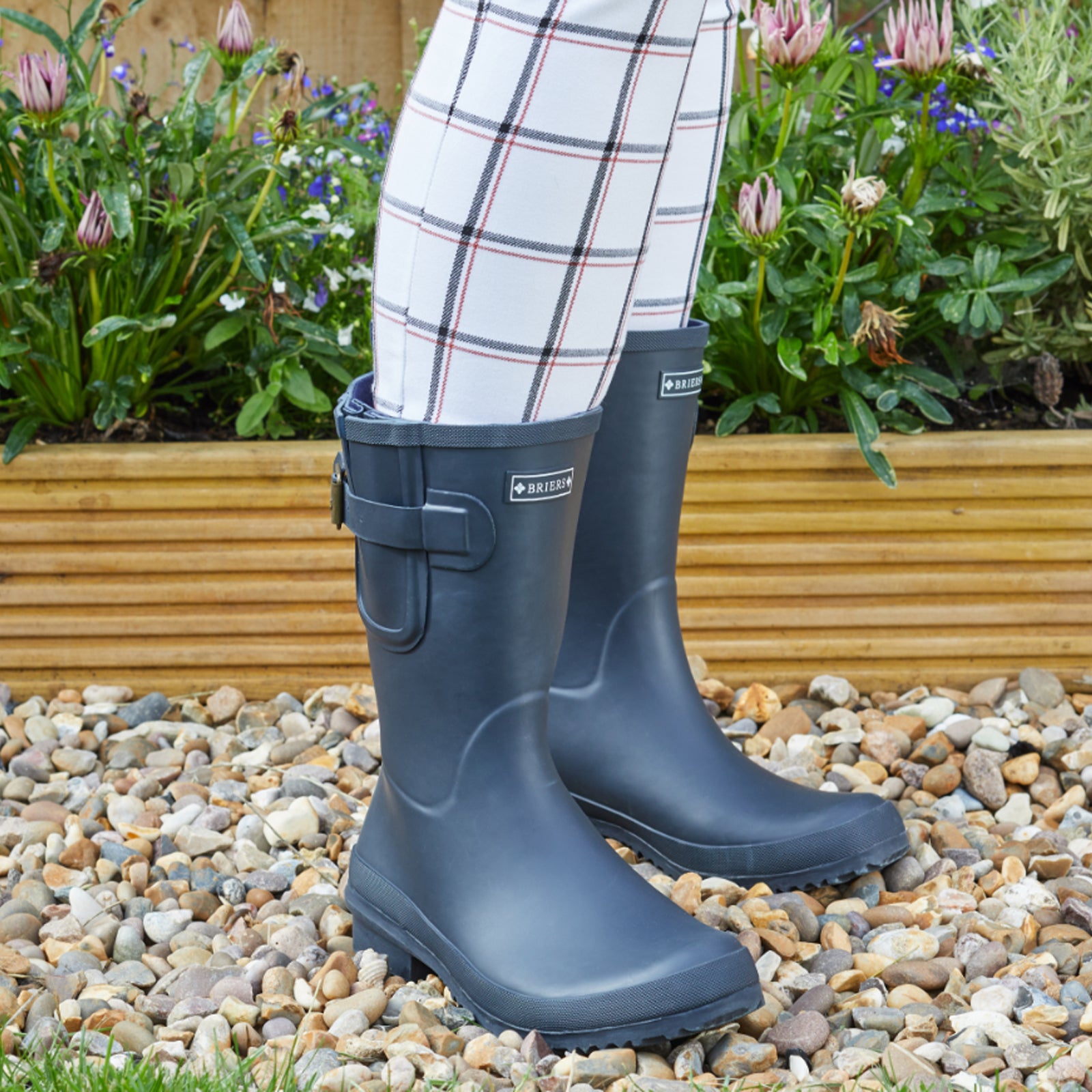 Unisex Rubber Wellingtons Briers Navy Half – Yorkshire Trading Company