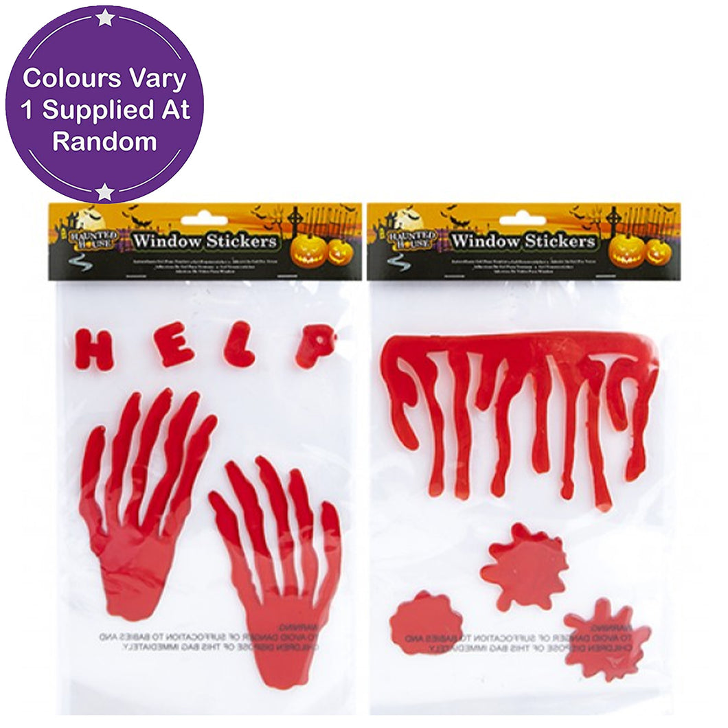 Haunted Halloween Gel Blood Design Window Stickers Assorted – Yorkshire ...