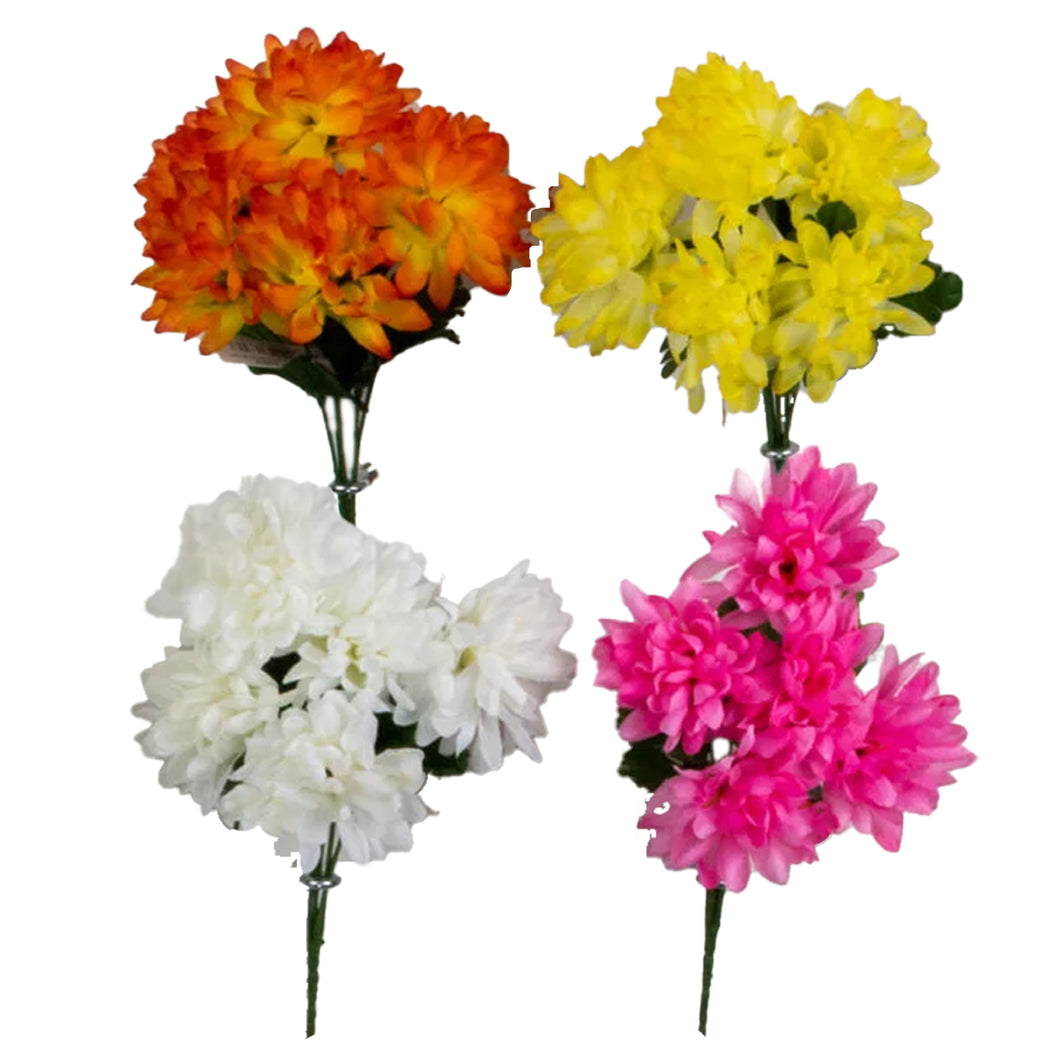 Artificial Chrysanthemum Bush Assorted