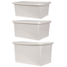 Load image into Gallery viewer, Thumbs Up Plastic Storage Boxes With Rattan Design Lids (Cream)
