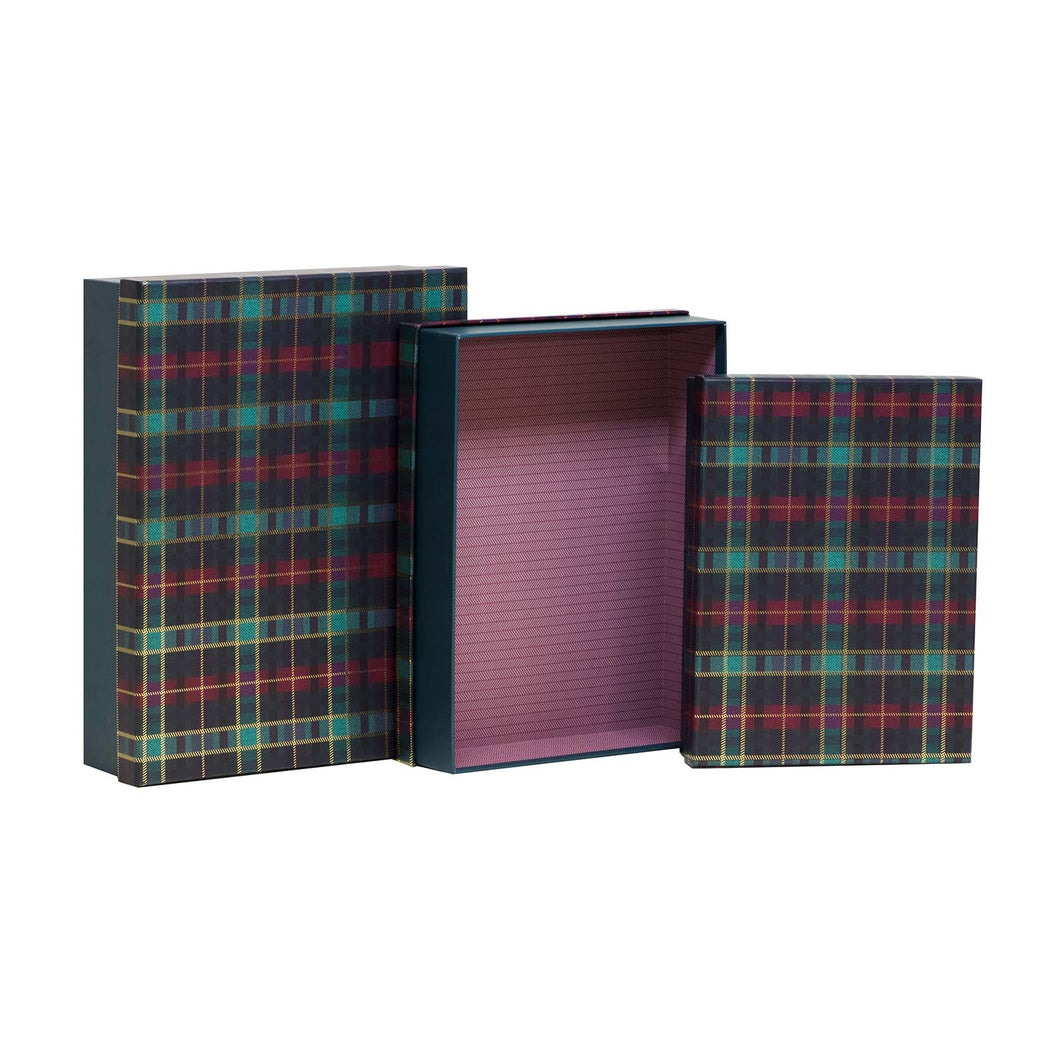 Christmas tartan gift boxes