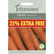 Load image into Gallery viewer,  Johnsons Carrot Autumn King Seeds
