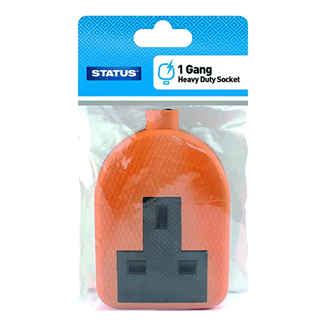 Status Single Gang Orange Heavy Duty Socket