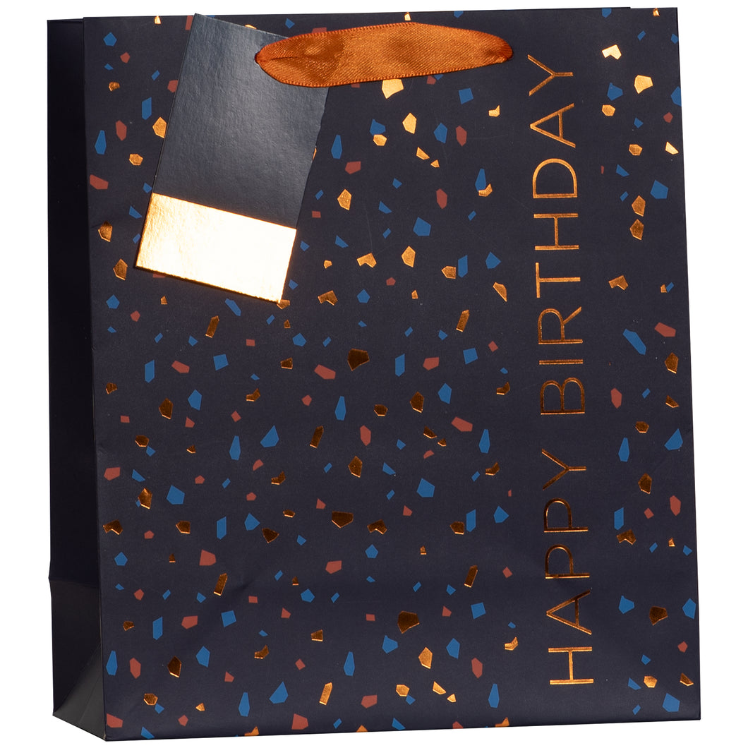 Partisan Blue Confetti Gift Bag M/L & Bottle